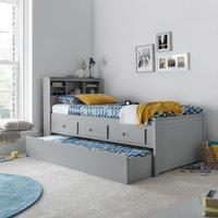 Bedmaster Veera Guest Bed With Drawers No Trundle With Orthopaedic Mattress in Grey | Size: Single