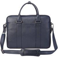 Infinity Leather Genuine Leather Laptop Business Briefcase Office Travel Bag - Sutton in Navy