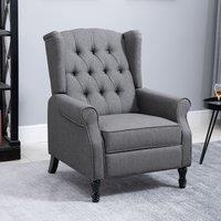 HOMCOM Recliner Armchair for Living Room Reclining Chair with Footrest in Grey
