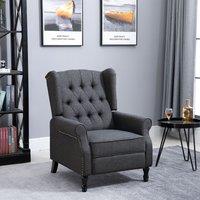 HOMCOM Recliner Armchair for Living Room Reclining Chair with Footrest in Dark Grey