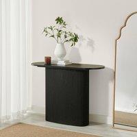 FurnitureboxUK Penrose Rounded Black Wood Console Table