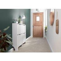 GFW Narrow 4 Drawer Shoe Cabinet in White