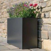 Woven Wood 90cm Long Zinc Matte Grey 60cm Tall Trough Planter