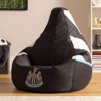 icon Official Newcastle United Bean Bag Chair, Water Resistant Recliner Beanbag for Indoor Outdoor Use Filling Included in Black