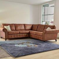 Furniture 786 Oakland Suede Leather 2C2 Corner Sofa in Brown