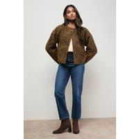 Oasis Women's Faux Fur Brown Short Coat in Chocolate | Size: Large