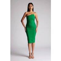 Vesper Women's Asymmetric One Shoulder Midi Dress in Emerald | Size: 6