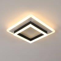 Pheashine Black White Square LED Ceiling Light, 30W 3000K Warm Light, 30cm