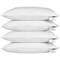 Homescapes Duck Feather Pillow Pack x 4 Luxurious, Ethically Sourced Comfort in White