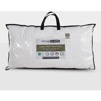 Homescapes Premium Wool King Size Pillow with Quilted Case, 19 x 35" in White