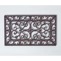Homescapes Cast Iron Door Mat Brown Rectangular Parisian Design | Size: 34 cm x 58 cm