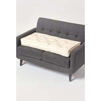 Homescapes Cotton 2 Seater Booster Cushion in Cream