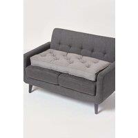 Homescapes Cotton 2 Seater Booster Cushion in Charcoal