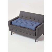 Homescapes Cotton 2 Seater Booster Cushion in Navy