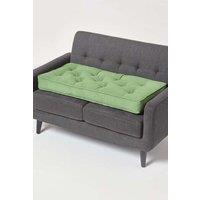 Homescapes Cotton 2 Seater Booster Cushion in Dark Green