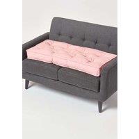 Homescapes Cotton 2 Seater Booster Cushion in Pink