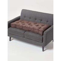 Homescapes Faux Suede 2 Seater Booster Cushion in Chocolate