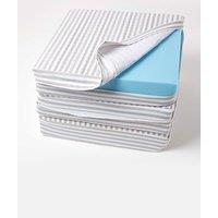 Homescapes Quilted Cotton 3 Seater Orthopaedic Booster Cushion Cover in Grey