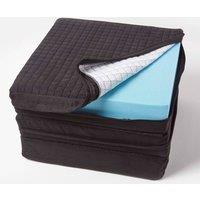 Homescapes Quilted Polyester 3 Seater Orthopaedic Booster Cushion Cover in Black