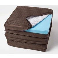 Homescapes Quilted Polyester 3 Seater Orthopaedic Booster Cushion Cover in Chocolate