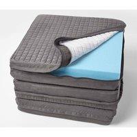 Homescapes Quilted Polyester 3 Seater Orthopaedic Booster Cushion Cover in Grey