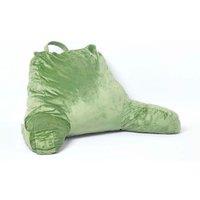 Homescapes Reading Pillow Memory Foam Filling & Velvet Cover, Large in Green