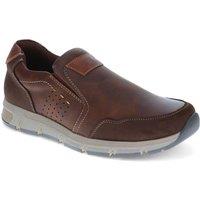 Pavers Men's Wide Fit Casual Slip-On Trainers in Brown | Size: 8