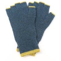 POM Collection Men's Teal & Mustard Yellow Trim Fingerless Gloves