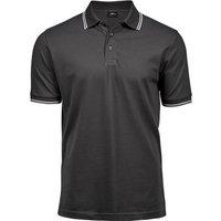 TEE JAYS Men's Luxury Fashion Stripe Polo in Dark Grey | Size: XL