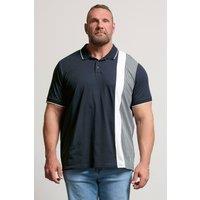 BadRhino Men's Cut & Sew Tipped Polo Shirt in Dark Navy | Size: 1XL