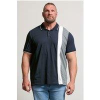 BadRhino Men's Cut & Sew Tipped Polo Shirt in Dark Navy | Size: 2XL