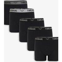 Threadbare Men's 5-Pack Hipster Fit Boxer Shorts in Black | Size: Small