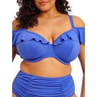 Elomi Women's Plain Sailing Ruffle Bikini Top in Blue | Size: 38DD
