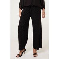 Blue Vanilla Women's Black Draw Cord Lurex Trousers | Size: 14-16
