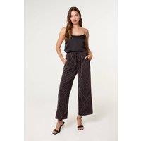 Blue Vanilla Women's Bronze Draw Cord Lurex Trousers | Size: 10-12