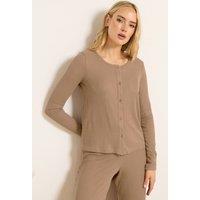 Long Tall Sally Women's Tall Ribbed Cardigan in Camel | Size: 10-12