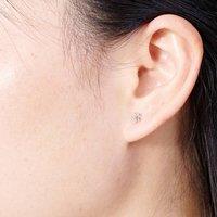 Outrage London Women's Rope Star Silver Stud Earrings | Size: Small