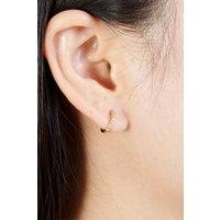 Outrage London Women's 8mm gold diamond hoop earrings | Size: Small