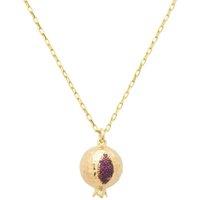 Latelita Women's Pomegranate Charm Necklace Gold in Pink