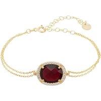Latelita Women's Beatrice Oval Gemstone Bracelet Gold Garnet in Red