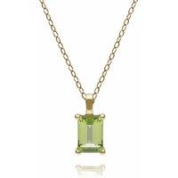 Gemondo Women's Classic Baguette Peridot Claw Set Pendant in 9ct Yellow Gold in Green | Size: 18 inches