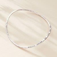 Posh Totty Designs Women's Personalised Sterling Silver Curved Infinity Bangle | Size: Standard