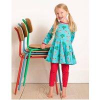 Toby Tiger Horse Print Skater Dress in Blue | Size: 1-2 Years