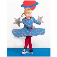 Toby Tiger Space Print Skater Dress in Blue | Size: 6-12 m