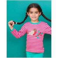 Toby Tiger Robin Applique Long-Sleeved T-Shirt in Pink | Size: 12-18 m