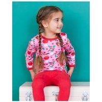 Toby Tiger Robin Print Long-Sleeved T-Shirt in Pink | Size: 18-24 m