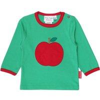 Toby Tiger Apple Applique Long-Sleeved T-Shirt in Green | Size: 6-12 m