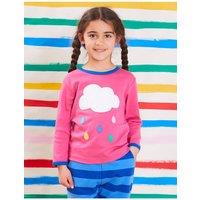 Toby Tiger Cloud Applique Long-Sleeved T-Shirt in Pink | Size: 6-12 m