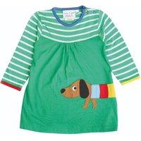 Toby Tiger Multi Sausage Dog Applique Dress in Green | Size: 4-5 Years