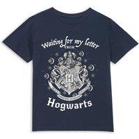 Harry Potter Official Waiting For My Letter From Hogwarts Kids' T-Shirt - 5-6 Years in Navy | Size: YS
